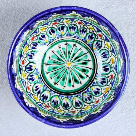 Rishtan ceramics "Patterns" 14.5 cm, small, blue-5