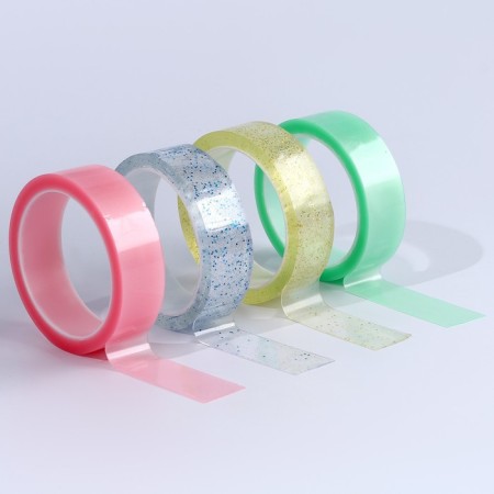 Pouting adhesive tape with sparkles, yellow color, 3 m-5