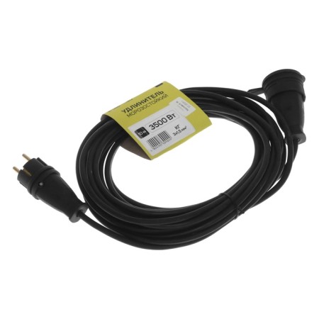 Frost -resistant extension cord Luazon Lighting Eco, 1 outlet, 10 m, 16 a, kg 3x1.5 mm2, s/k, IP44-1
