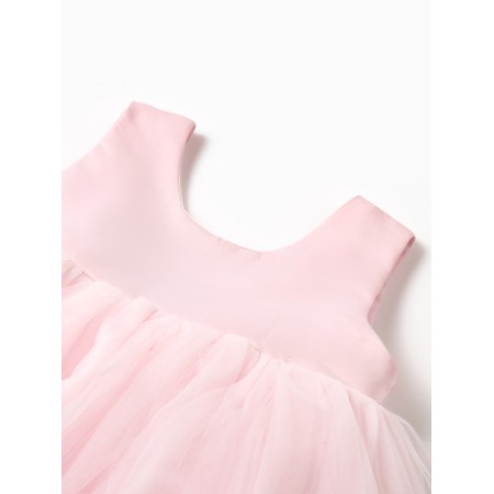 Dress children's elegant kaftan growth 90, dusty pink-15