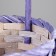 Wicker basket (bamboo), 17 x 9 x 30cm, white-violet