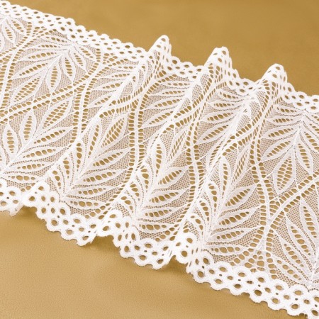 Lace elastic fabric, 190 mm × 2.7 ± 0.5 m, white color-2