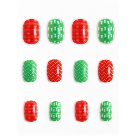 New Year's overhead nails "Frosty Blizzard", 12 pcs-1