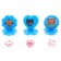 Drawing set: printing 3 pcs., Stamping pillow, pencil 7 colors, blue color