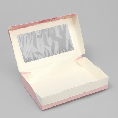 Confectionery packaging, boxing box "Pink marble", 20 x 12 x 4 cm-1