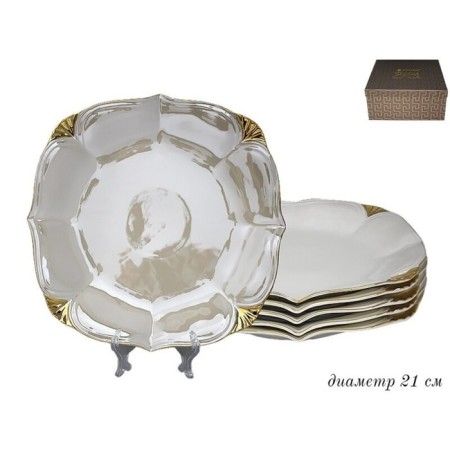 A set of plates Lenardi “Pearl White”, size 20x20 cm, 6 pcs