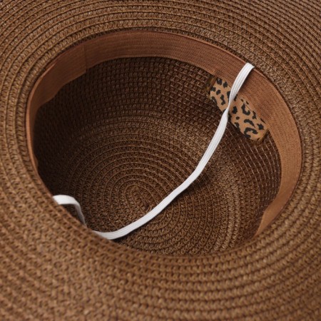 Women's hat Minaku "Leopard" Brown color, rr 56-58-3
