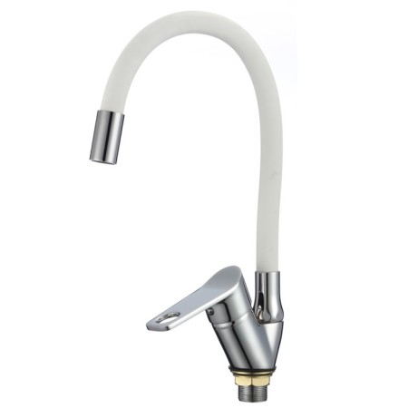 Kitchen mixer "RMS" SL137W-016F, flexible surge, single-leaf, white/chrome