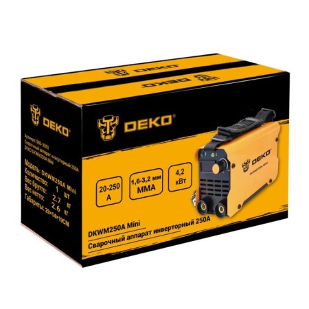 Welding apparatus inverter 250a Deko DKWM250A MINI, 4200 W, 20-250 A, D = 1.6-3.2 mm-1