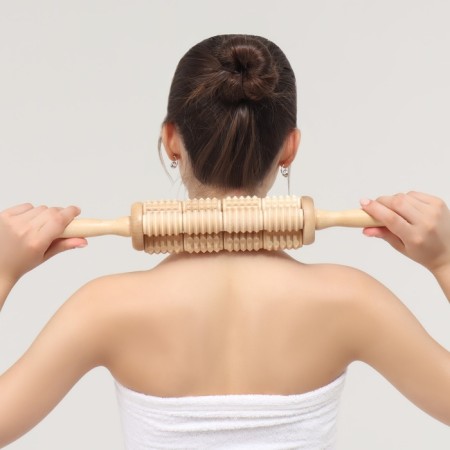 Massage for the back of "corn", d = 6.5 × 42 cm, wooden-5