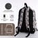 A backpack with a zipper, bag, cosmetic bag, gray color