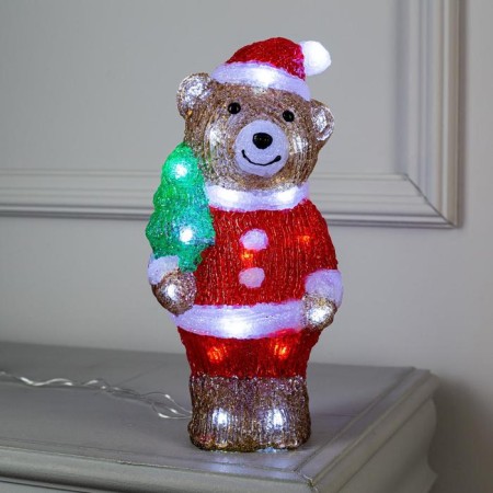 LED figure "Bear with a Christmas tree" 10 × 30 × 10 cm, acrylic, 30 LED, 220 V, glow of white