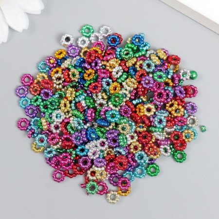 Beads for creativity Plastic "Flower Flower" Color set 20 grams 0.2x0.6x0.6 cm