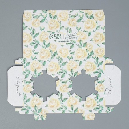 Capcake box, confectionery packaging, 2 rose cells, 16 x 8 x 11.5 cm-4