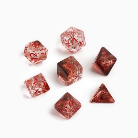 Cubes set for D&D (Dungeons and Dragons, DND) "Game time", Series: D&D, 7 pcs, red-1