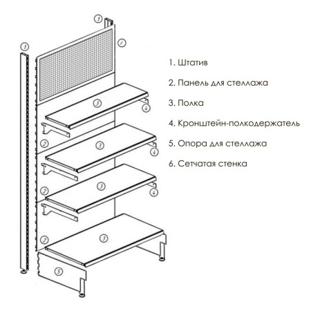 Mesh wall 350 × 900 mm, white color-3
