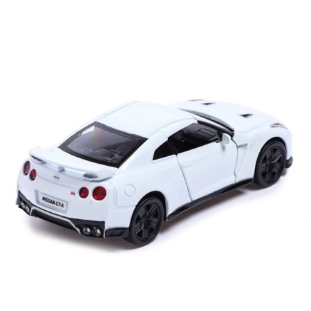 Metal machine Nissan GT-R (R35), 1:32, doors, inertia, white color open-3