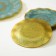 Diningrian “Vignetka”, 7 objects: D = 30 cm - 1 pc, D = 18 cm - 6 pcs, the color of the gold, blue