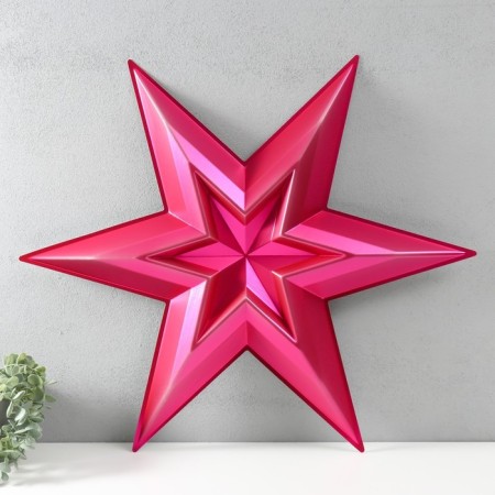 Figure "Star in the Star" large red metallic, half, 69.5x60.3 cm-2