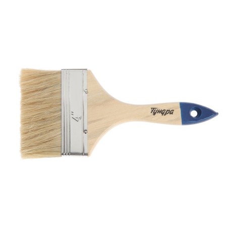 Brush flat tundra, natural bristles, wooden handle, 4 ", 100 mm-3