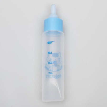 A bottle for feeding rodents of 30 ml with silicone nipple (short nose), blue-3