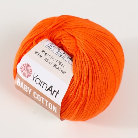 Yarn "Baby Cotton" 50% acrylic 50% cotton 165m/50g (421 orange)-1