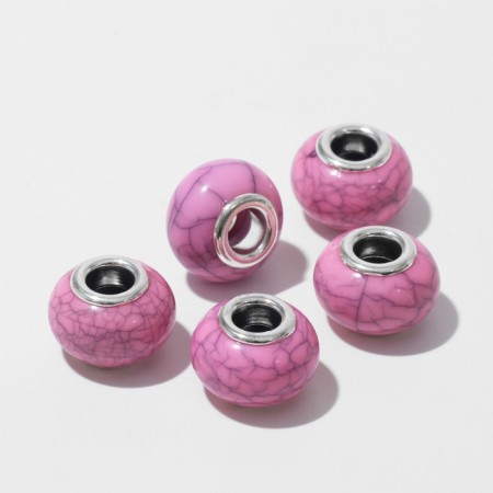 Busina "Texture" for magnesite, pink color in silver-1