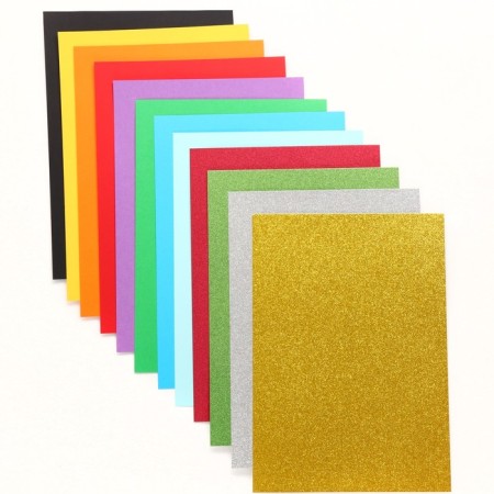 Cardboard color with sparkles, A4, 12 sheets, 12 colors, non -moped, bilateral, in the folder, 250 g/m², puppy patrol-3