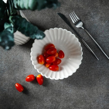 Porcelain salad magistro "Flower", 0.45 l, d = 16 cm, white color-7
