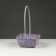 Wicker basket, 21.6 x 21.6 x 10/38 cm, purple, bamboo