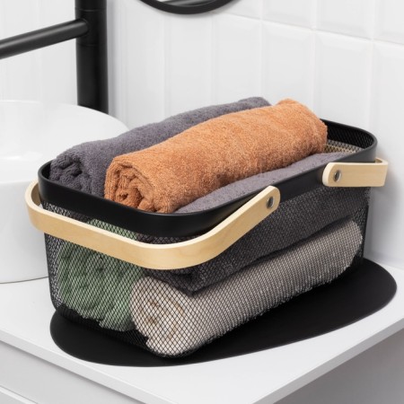 Universal rectangular basket LADOOM, 40 × 25 × 18.5 cm, black color-1