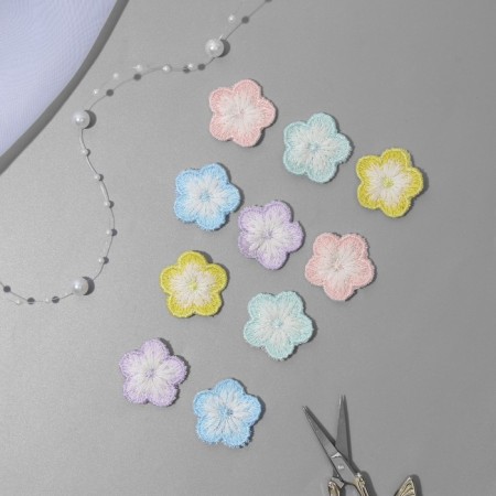 Knitted elements "flowers", 2.8 × 2.8 cm, 10 pcs, color colorful-1