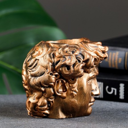 Kashpo - organizer "Head of David" Bronze, 9x9x9cm-2