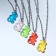 Pendant "Marmalade Bear" chain, color mix in silver, 45 cm