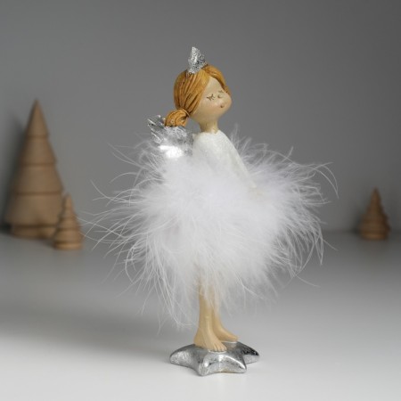 Polystone souvenir "Angel in a white dress on a star" costs 6x4x16.5 cm-1