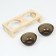 Double stand with dark glass bowls 30 x 14.5 cm x 6.5 cm, 2x250 ml