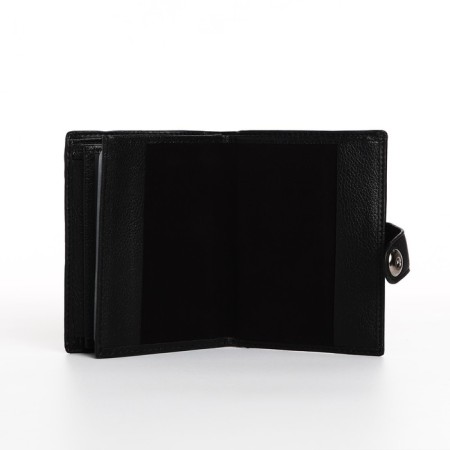 Male purse on Magnet, 3 in 1, for bills, auto documents and passports, black color-4