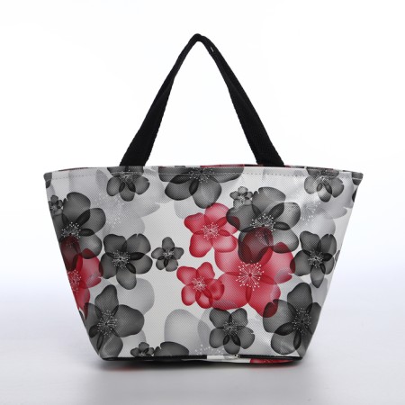 Cosmetic bag with lightning, black/red color-1