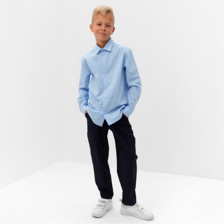 Pants for the boy Minaku: School Collection, dark blue color, height 158 ​​cm-7