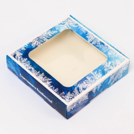 Gift box team with the window "Winter", 13 x 13 x 3 cm-2