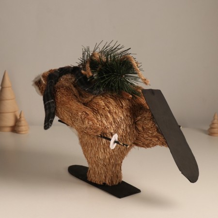 Decor "Misha is skiing with a Christmas tree" 19x28x15 cm-2