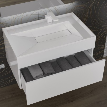 Snow -out sink uperwood lotus, 80 cm, rectangular, white glossy-2