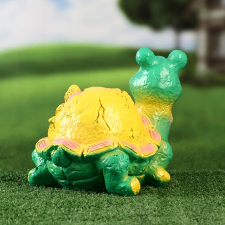 Garden figure "Turtle with a butterfly" 19cm-3