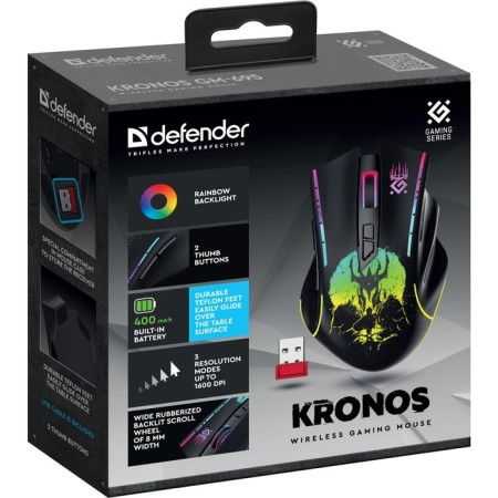 Mouse Defender GM-695, wireless, optical, 1600 dpi, 400 mAC USB, black-3