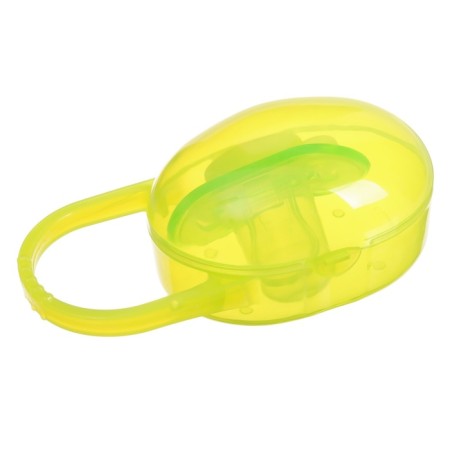 Nipple - orthodontic dummy with container, +3 months, green color