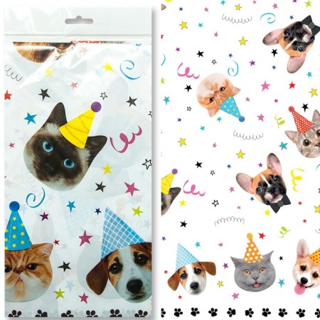 Single tablecloth, cats and dogs, 120*180 cm, 1 pc.-1