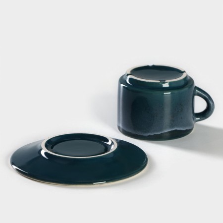 Coffee steam porcelain BLU REATTIVO, cup 80 ml, saucer d = 6 cm-3