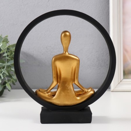 Souvenir Polystone "Zen" black with gold 19.2x5.9x21.5 cm-2