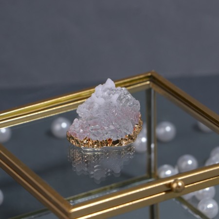 Organizer for storage "Mountains", with a lid, glass, with a mirror -bottom, 1 section, 10 × 10 × 6 cm, the color is transparent/copper-7