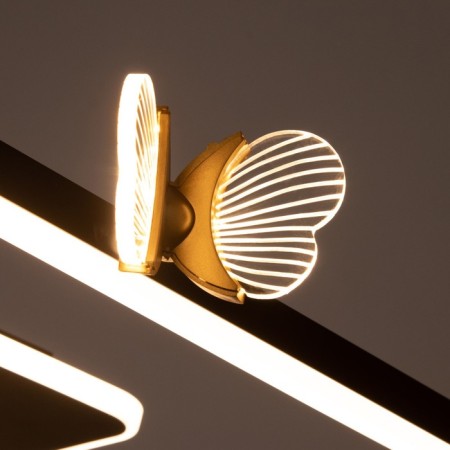 Люстра "Бабочки Тетра" 108Вт LED 3000-6000К черный 75х75х15см BayerLux-8